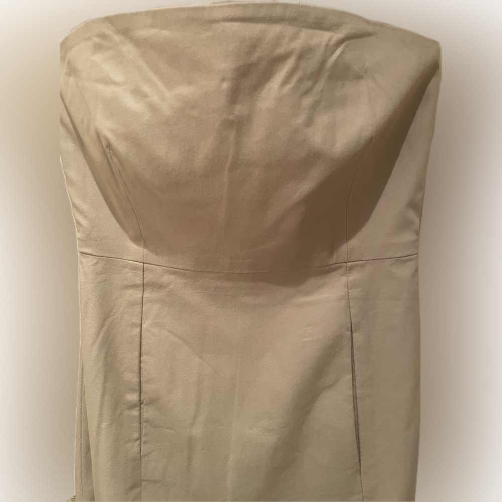 Theory Cream Strapless cotton dress - Picture 3 of 9